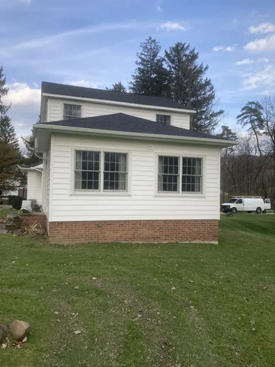 White addition and exterior, finished exterior view